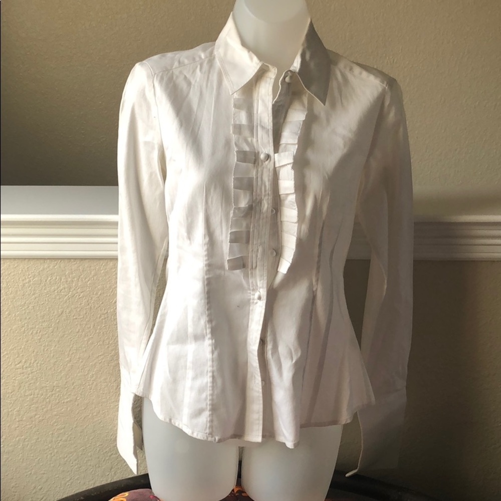 Banana Republic white long sleeve button down